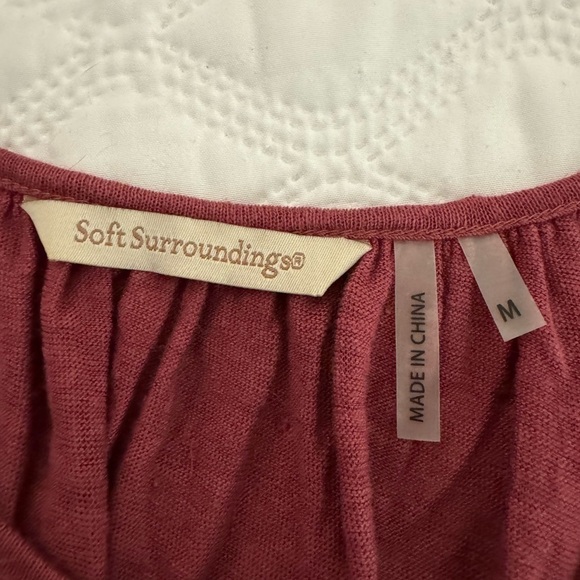 Soft Surroundings Sunset Tunic I Cold Shoulder M. 100% linen burnt orange - Picture 4 of 7